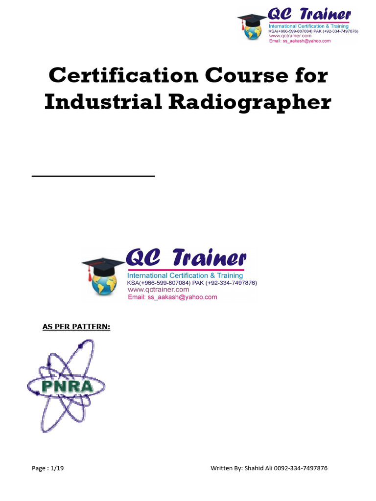 Industrial Radiography Course Overview | PDF