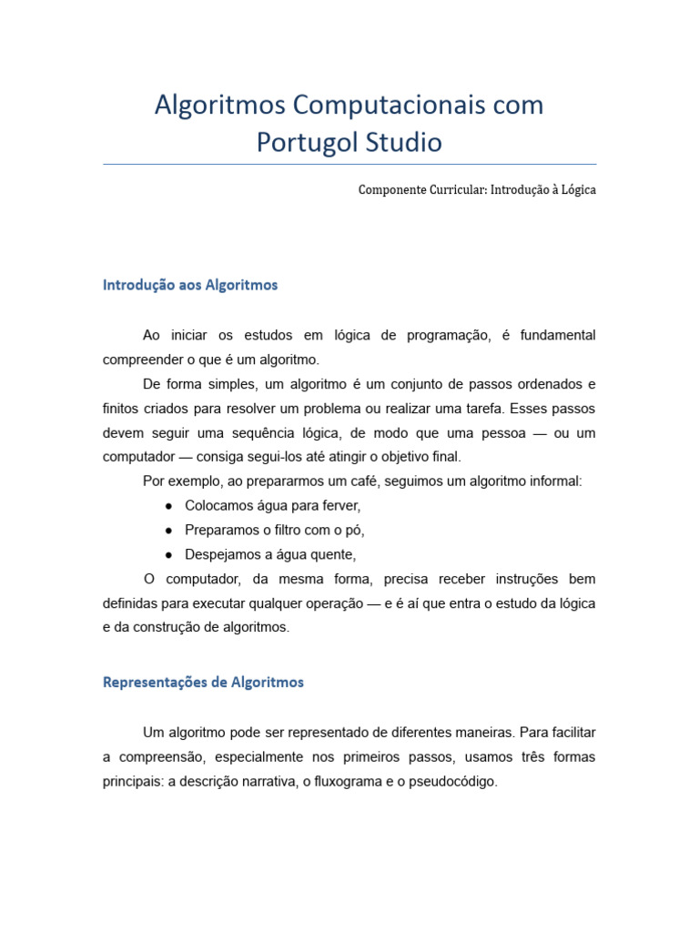 Algoritmos com Portugol Studio | PDF | Linguagem de programação ...