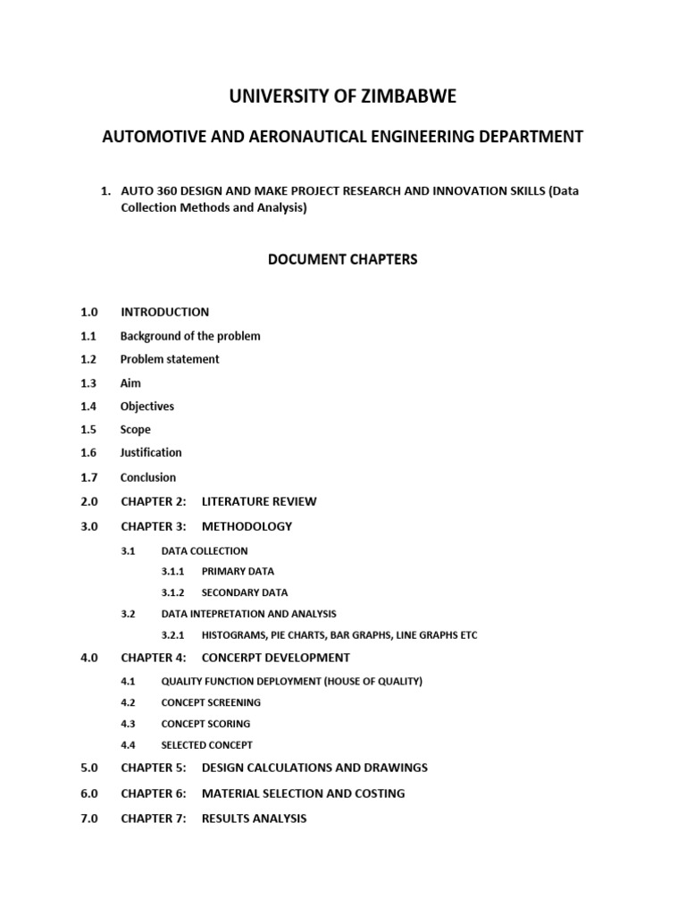 Project Document Chapters | PDF