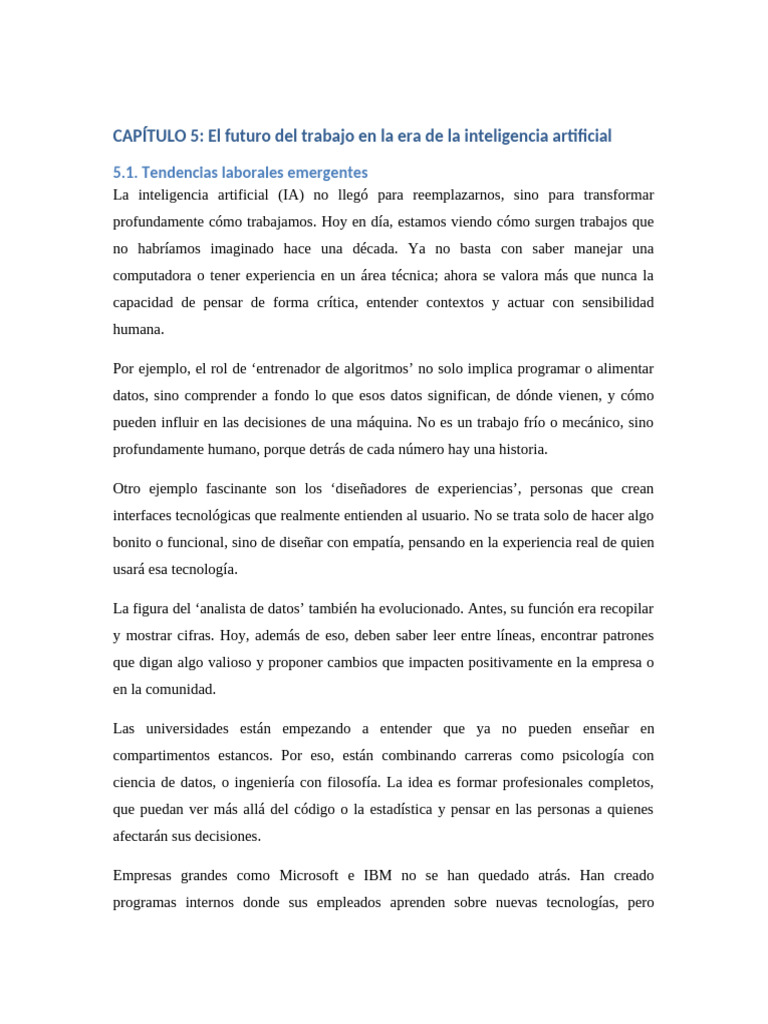 Futuro del trabajo y la IA: tendencias clave | PDF | Inteligencia ...