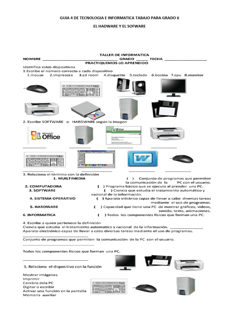 Guía de Tecnología e Informática para Grados 6 a 11 | PDF | Hardware de ...