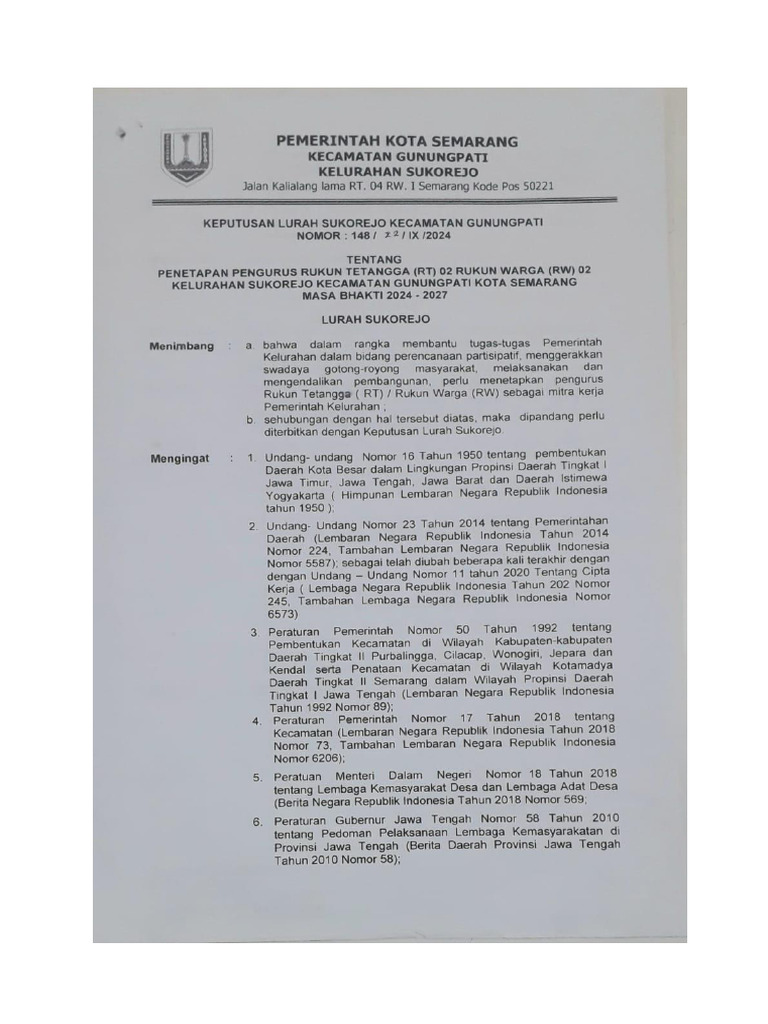 SK RT 2 RW 2 | PDF