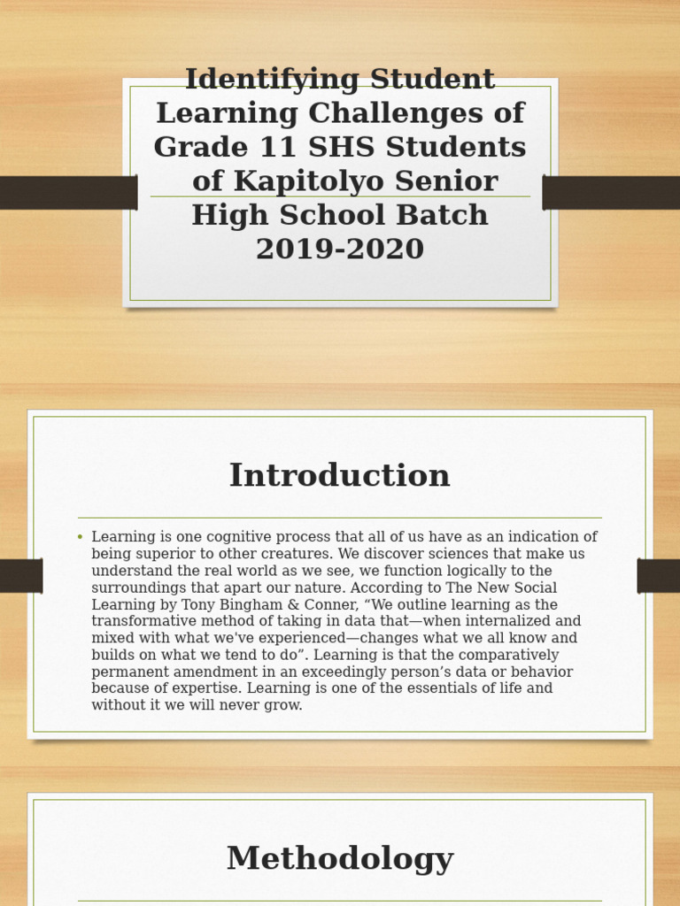 Grade 11 Learning Challenges Analysis | PDF | Sampling (Statistics ...
