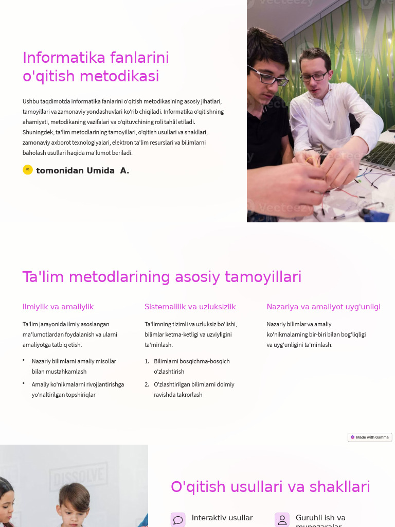 Informatika Fanlarini Oqitish Metodikasi | PDF