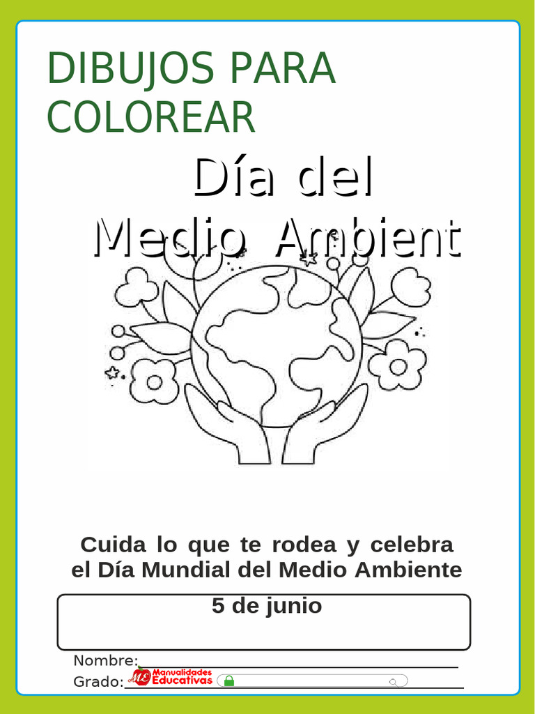 Dibujos para Colorear: Día del Medio Ambiente | PDF | Red mundial ...
