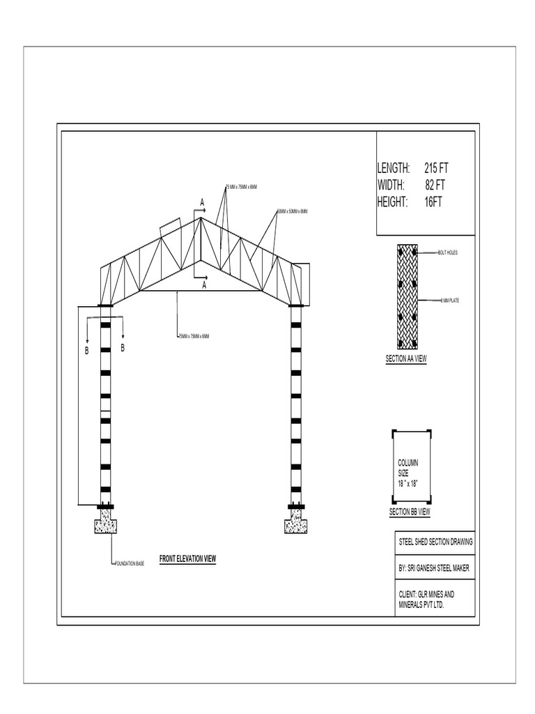 Steel Structure Shed Design Details | PDF | Building Engineering