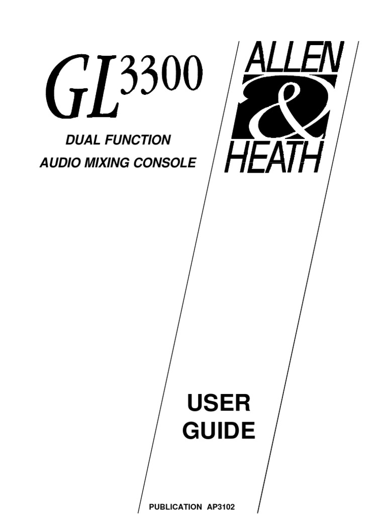 Allen and Heath GL3300 User Guide PDF Equalization (Audio) Power Supply
