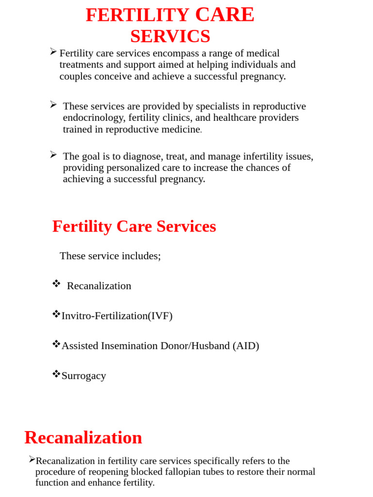 Fertility Care Servics | PDF | Infertility | In Vitro Fertilisation