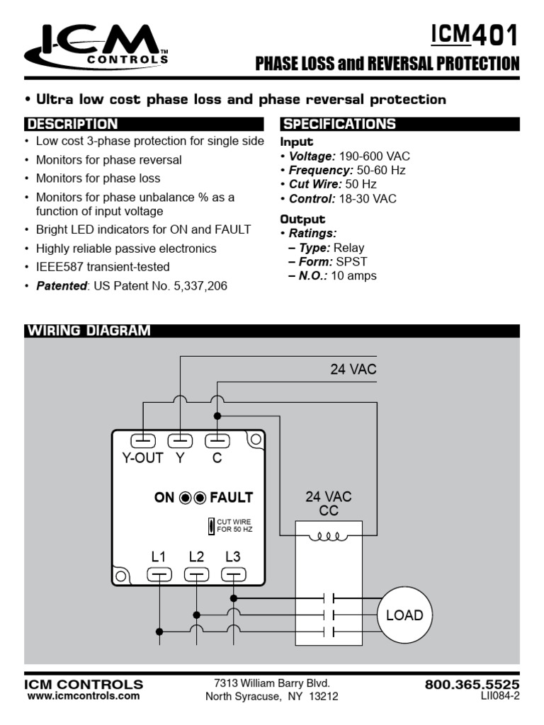 ICM401 Phase Protection Manual | PDF