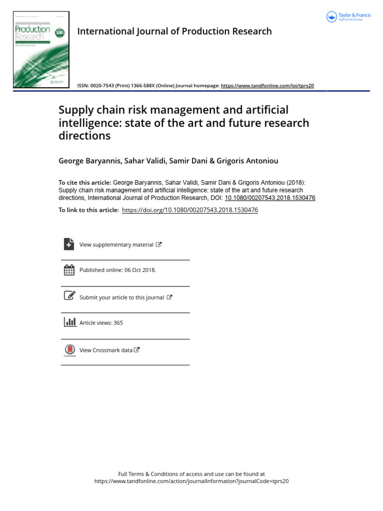 AI in Supply Chain Risk Management | PDF | Risk | Artificial Intelligence