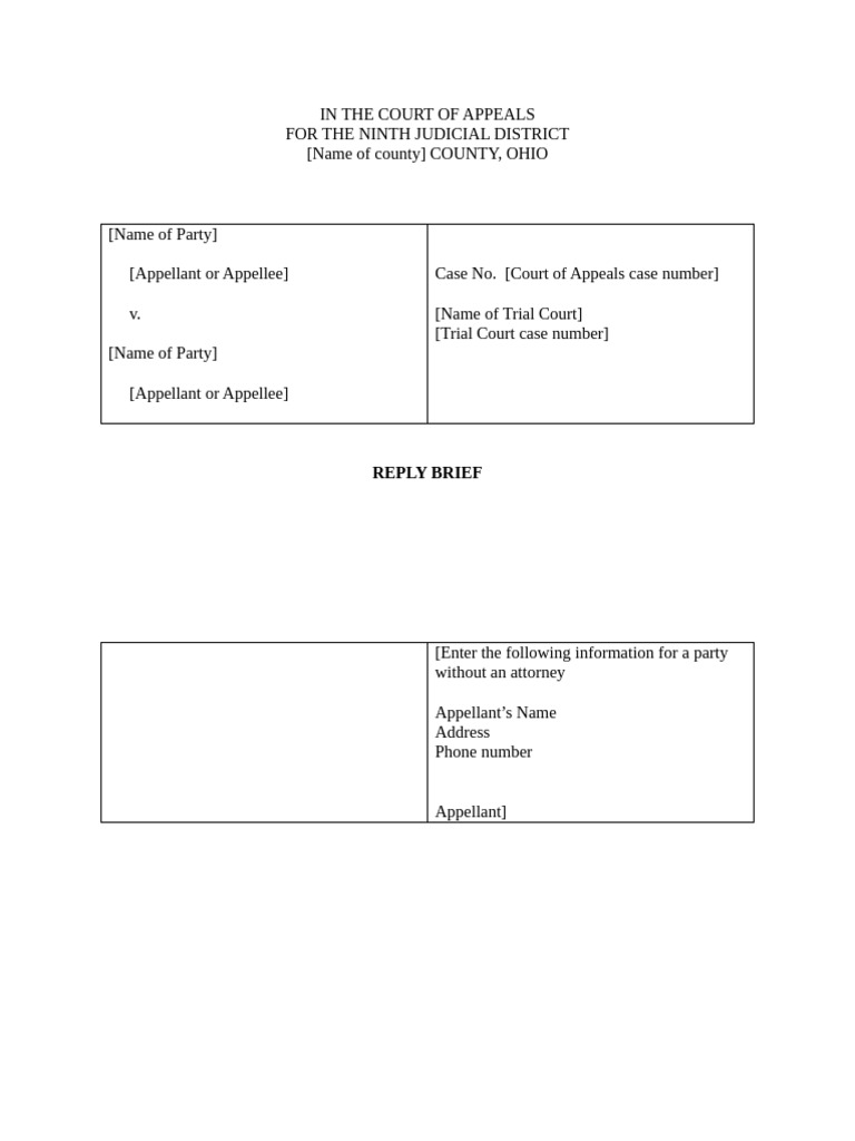 Ohio Court of Appeals Reply Brief | PDF | Appeal | Brief (Law)