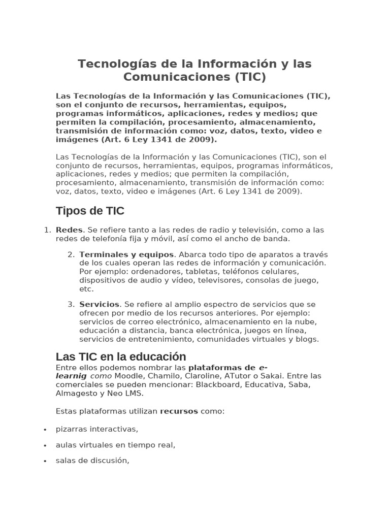 Tecnologías de La Información y Las Comunicaciones | PDF | Tecnología ...