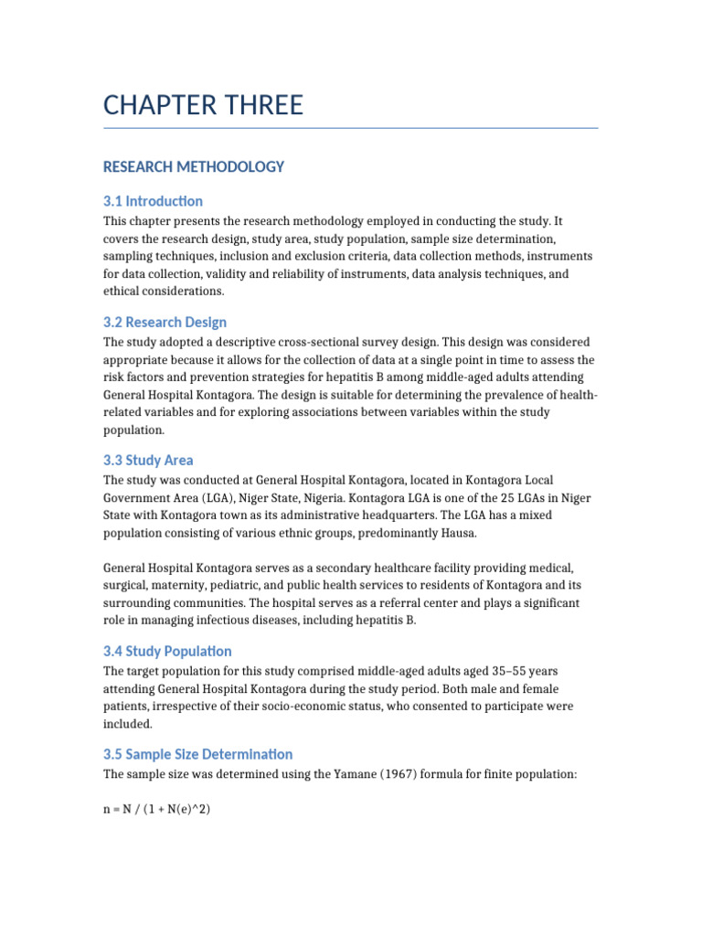Research Methodology for Hepatitis B Study | PDF | Sampling (Statistics ...