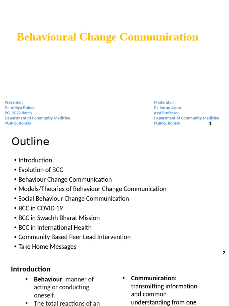 Behaviour Change Communication Models | PDF | Psychological Concepts ...