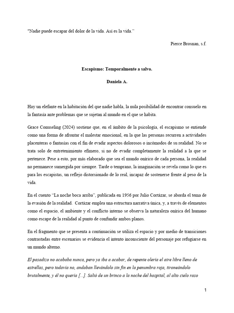 Escapismo: Temporalmente A Salvo. | PDF | Sueño