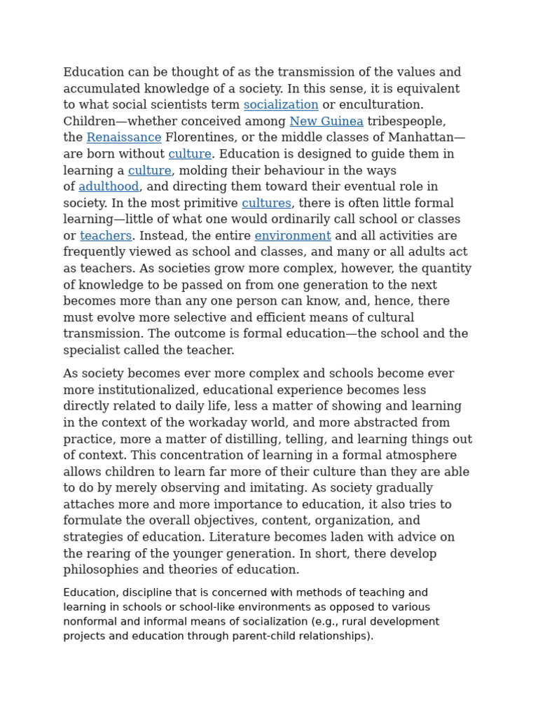 Understanding Education's Evolution | PDF | Knowledge | Teachers