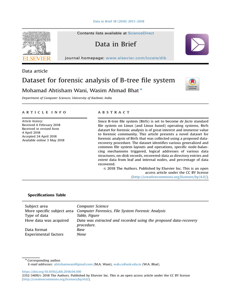 Btrfs Forensic Analysis Dataset | PDF | File System | Computer File