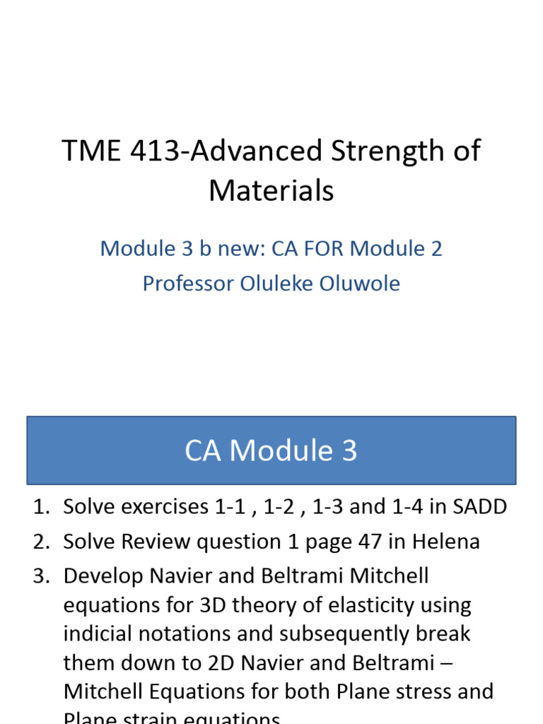 CA For TME 413 Module 3 | PDF