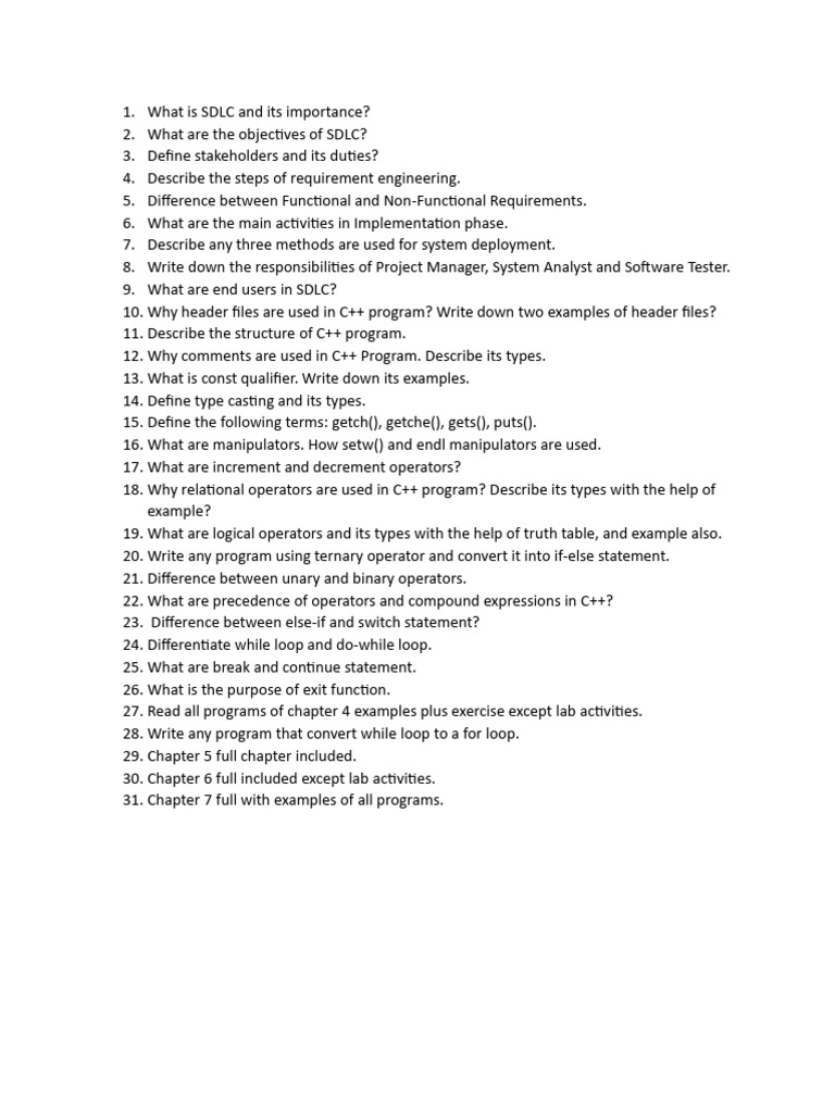 2nd Year Imp Topics | PDF