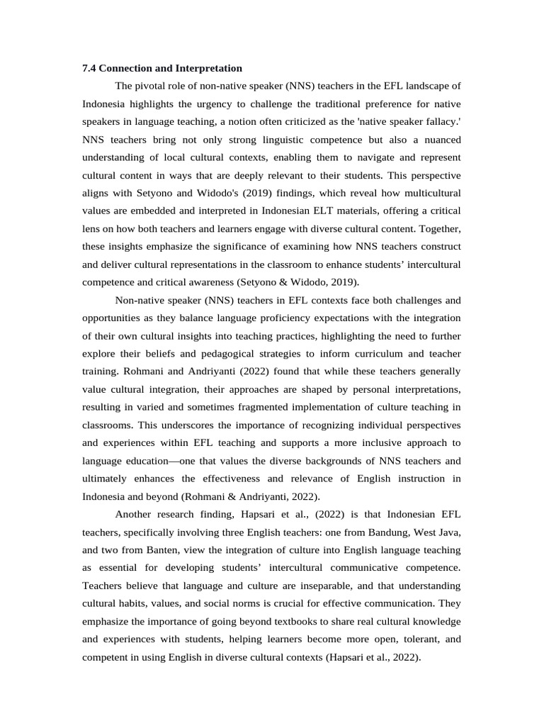 NNS Teachers' Role in Indonesian EFL | PDF | English As A Second Or ...