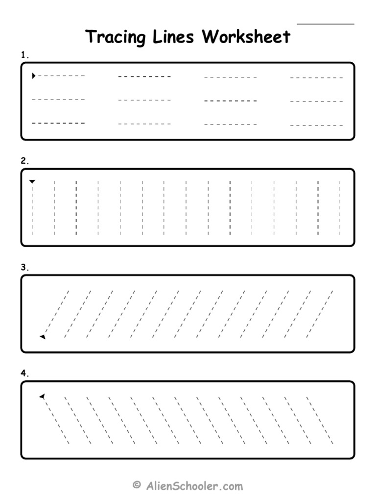 Straight Line Tracing Worksheet | PDF