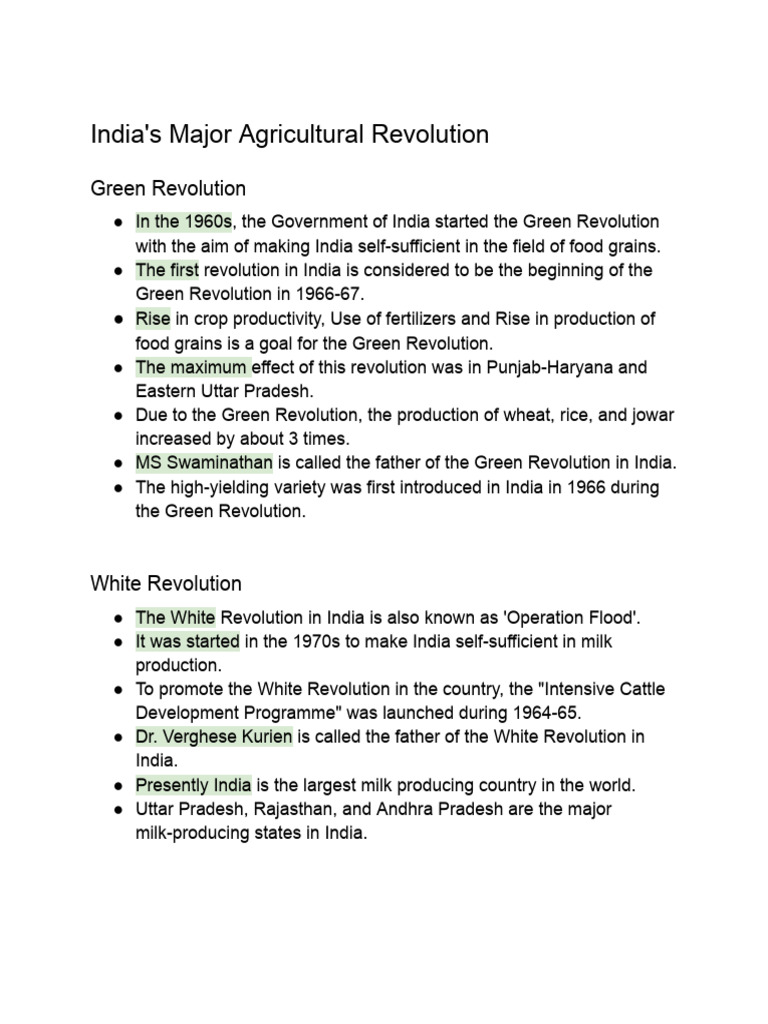 Bewar's Role in Agricultural Revolutions | PDF | Forests | Green Revolution