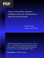 Users Come Before Learners: Building in The User Perspective E-Learning Course Design