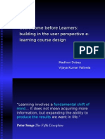 Users Come Before Learners: Building in The User Perspective E-Learning Course Design
