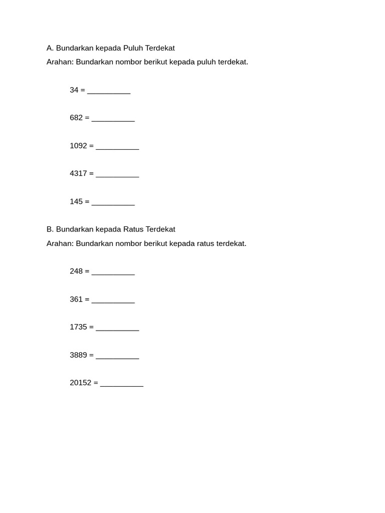 m3 Darjah 3 Bundarkan | PDF