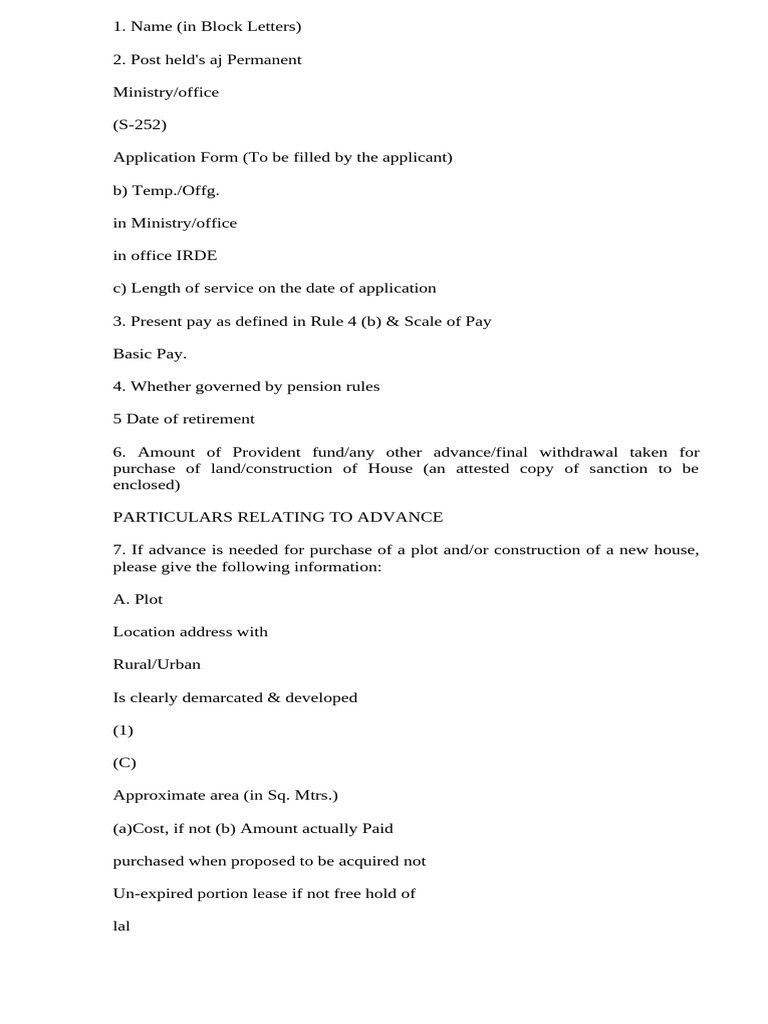 S-252 House Building Advance Form | PDF | Mortgages