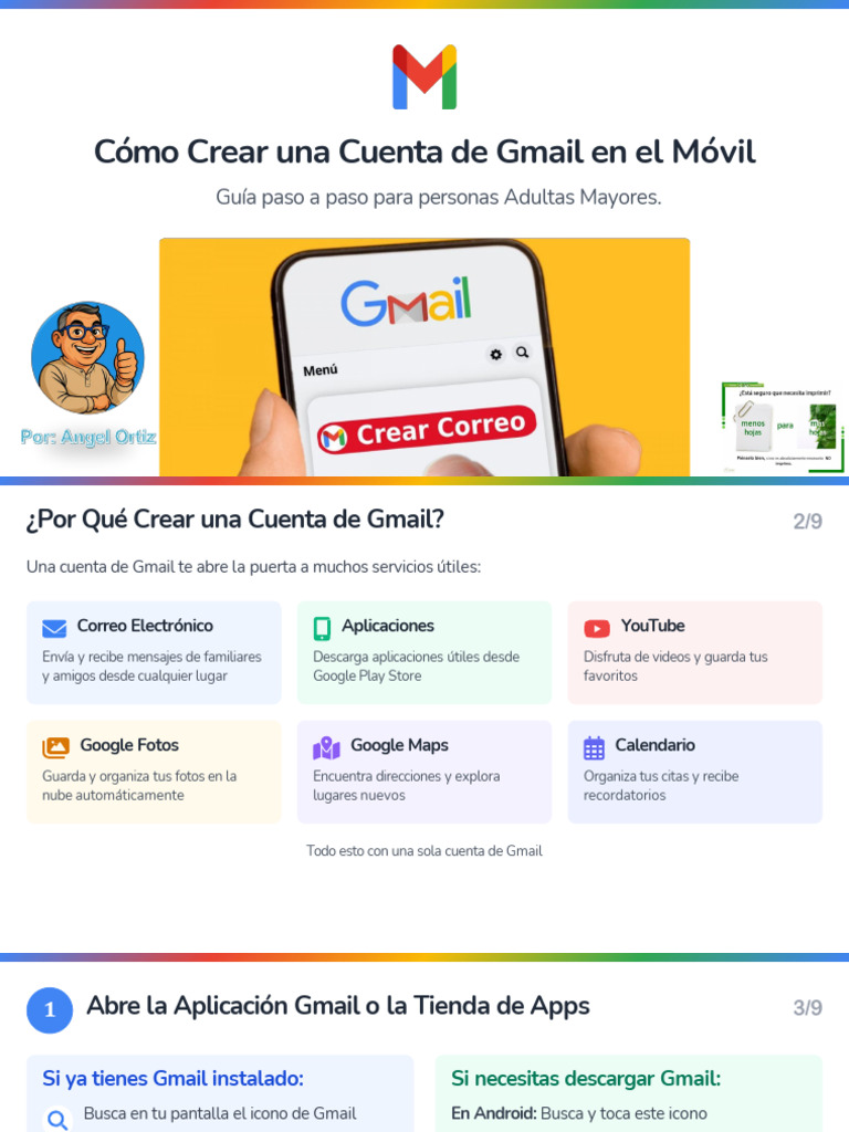 Crear Cuenta de Gmail en el Móvil | PDF | Contraseña | Gmail