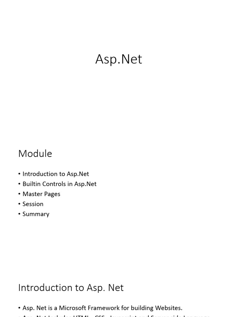Intro To AspNet | PDF