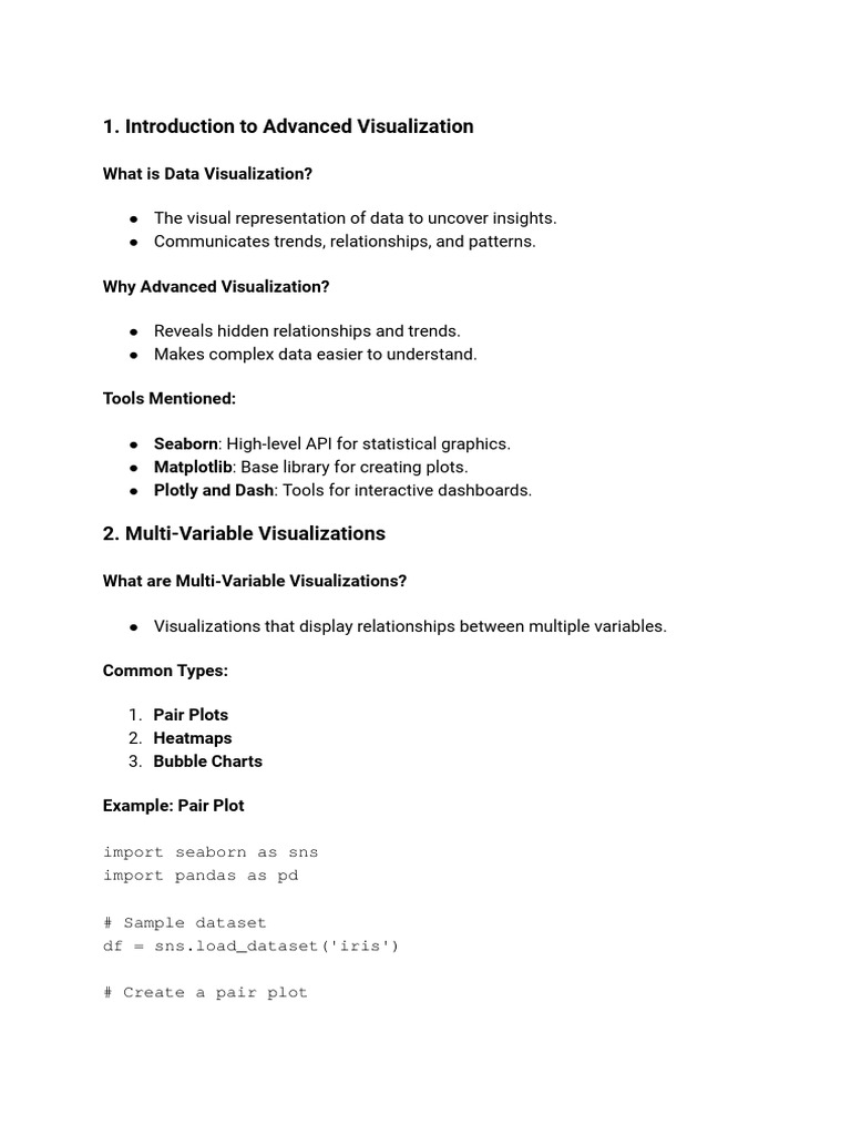 Advanced Data Visualization Techniques | PDF | Chart | Information Science