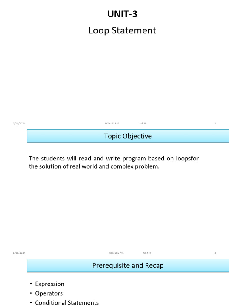 Understanding Loop Statements in Programming | PDF | Parameter ...