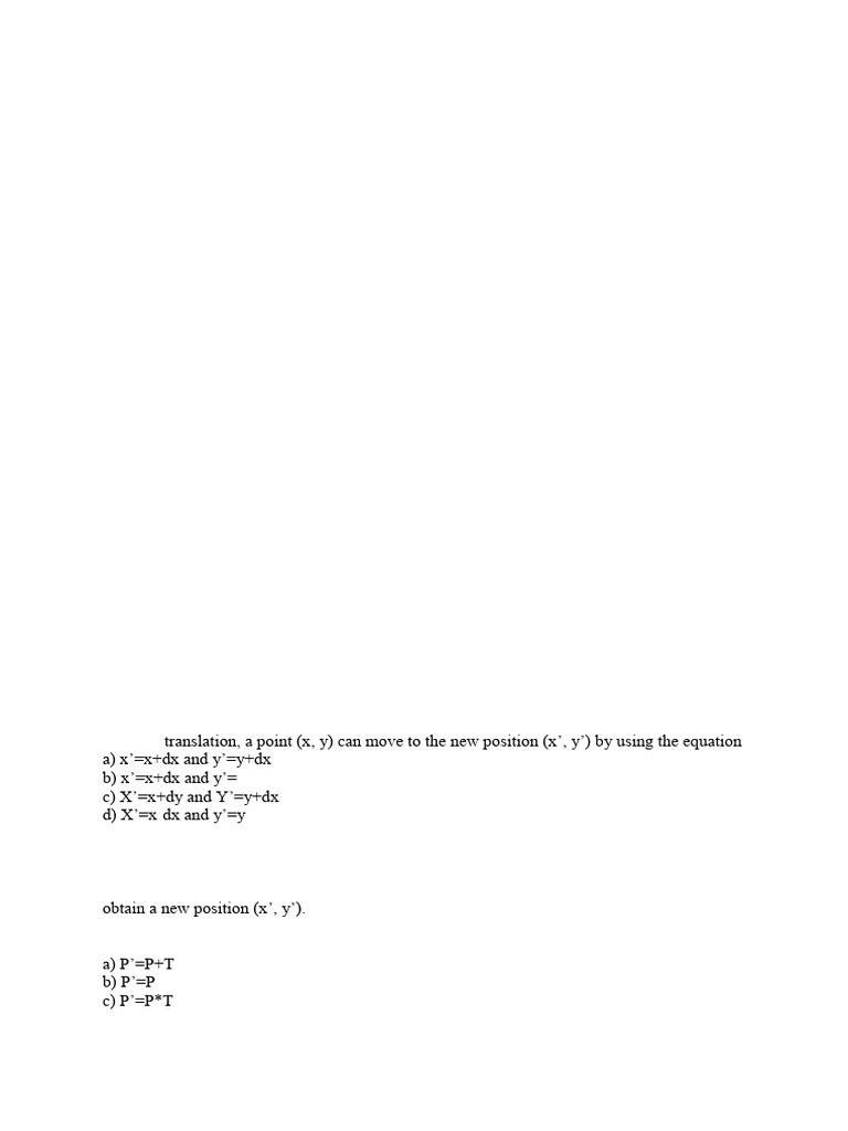 Understanding 2D Point Translation | PDF | Line (Geometry) | 2 D ...