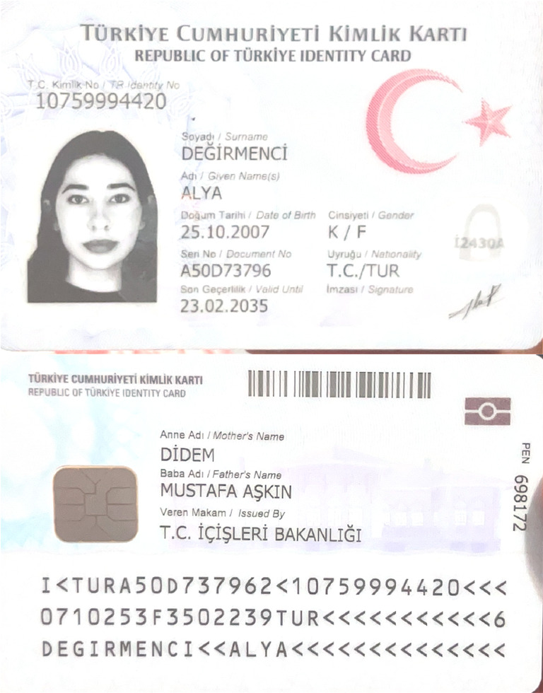 Republic of Türkiye Identity Card | PDF