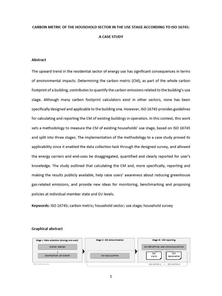 Carbon Metric Methodology for Households | PDF | Life Cycle Assessment ...