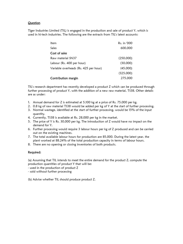 DM Question Like Last Attempt | PDF | Cost Of Goods Sold | Demand