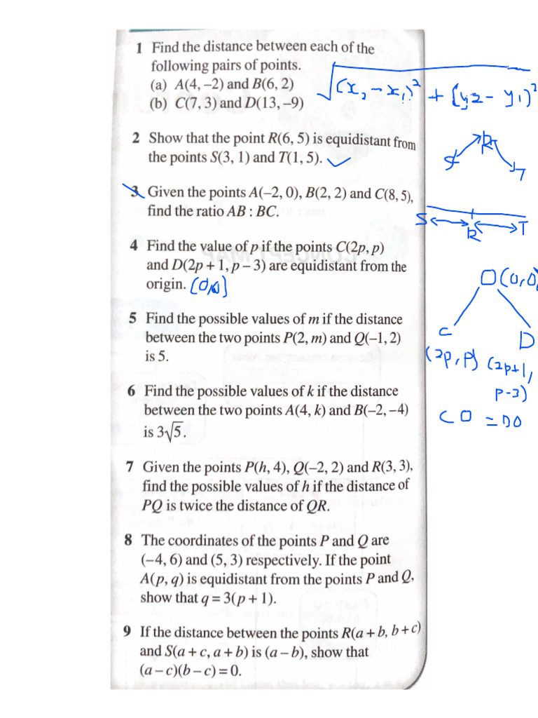 Coordinate Geometry Questions | PDF