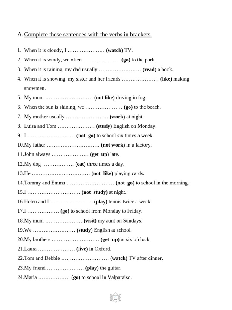 Simple Present Fun Activities Games Grammar Drills Reading Compre 16757 ...