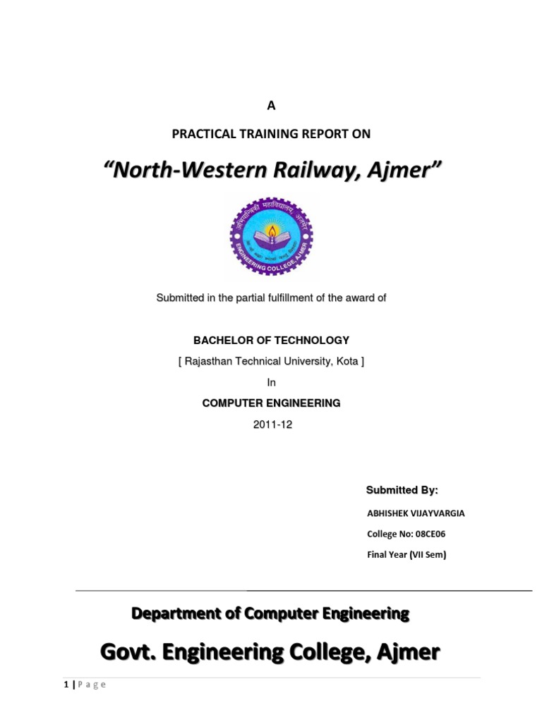 Railway Training Report | PDF | Java Servlet | Java Server Pages