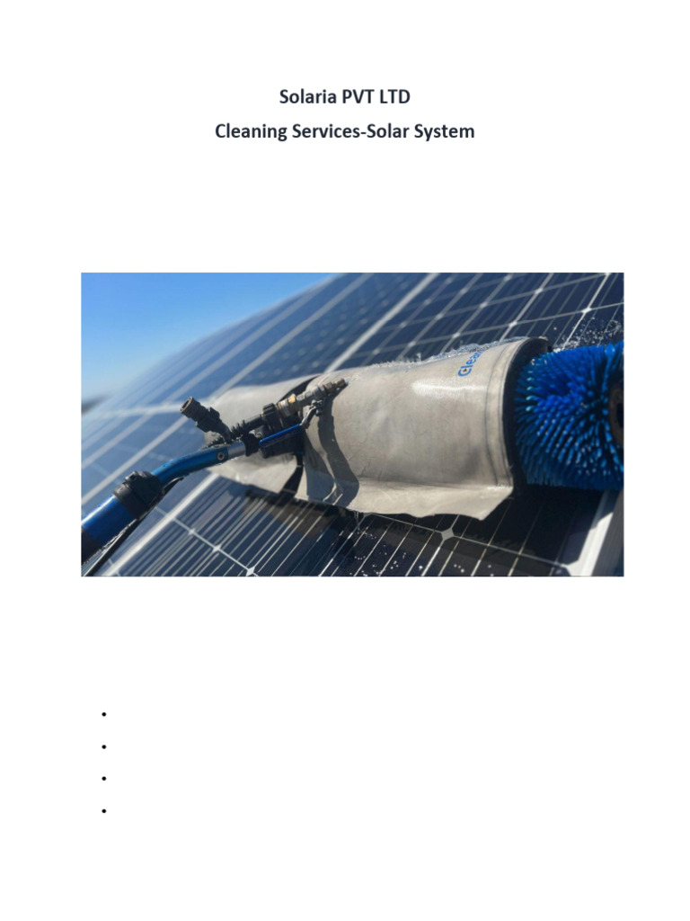 Solaria's Eco-Friendly Solar Cleaning Services | PDF | Solar Power ...