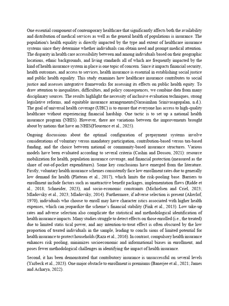 Impact of Health Insurance on Equity | PDF | Health Care | Insurance