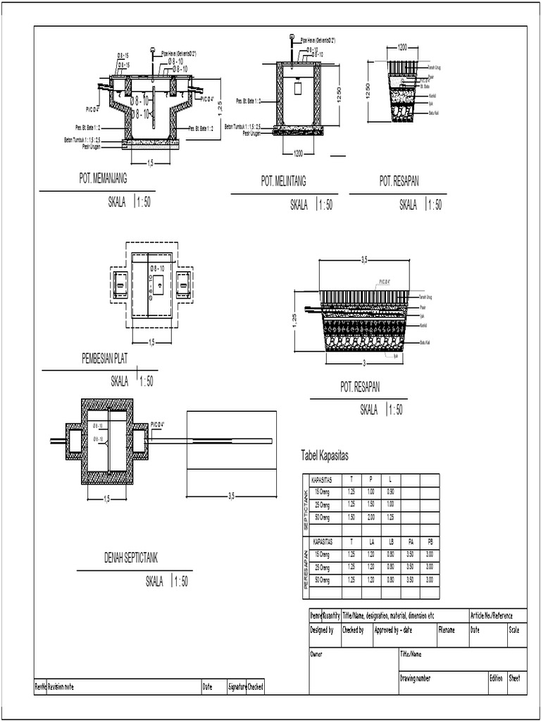 13.detail Septictank | PDF