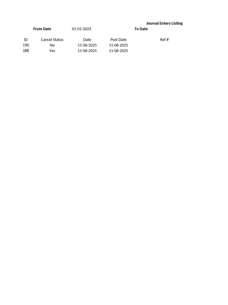 Journal Entry Log from 2023-2026 | PDF