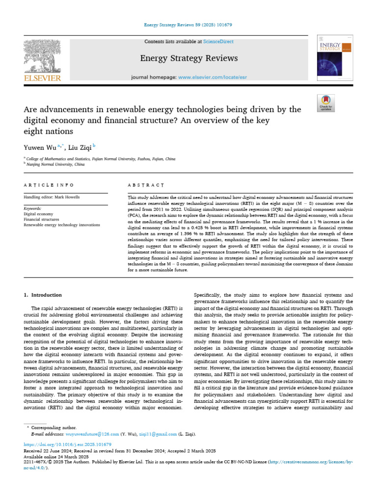 Are Advancements in Renewable Energy Technologies Being Drive - 2025 ...