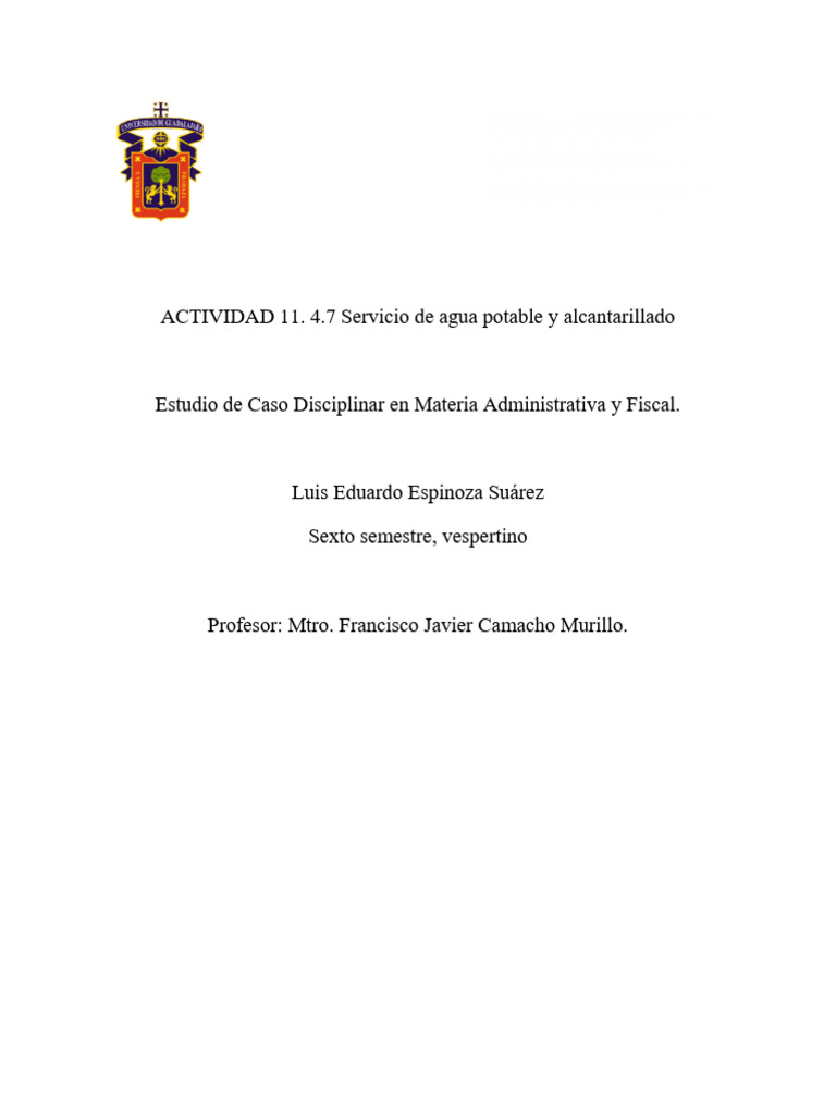 4.7 Servicio de Agua Potable y Alcantarillado | PDF | Alcantarillado ...