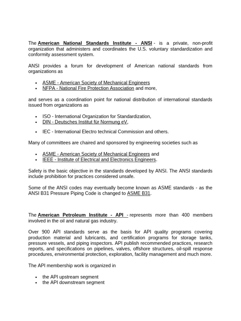 Overview of ANSI and API Standards | PDF | Pipe (Fluid Conveyance) | Boiler