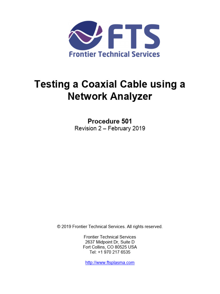 Coaxial Cable Testing with Network Analyzer | PDF | Computing | Electronics