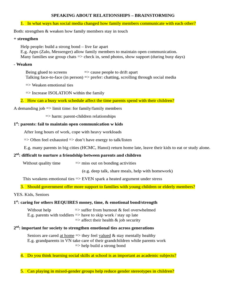 Impact of Social Media on Family Bonds | PDF